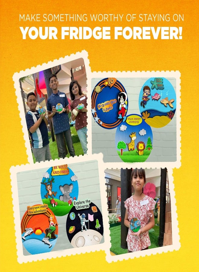 creste DIY Fridge Magnet Making Kit for Fridge Decoration | Art and Craft Educational Fun Activity Kit for Kids Combo (Pack of 3) - Image 4